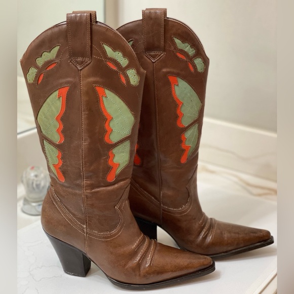 DIBA Vintage women Diva butterfly mid calf cowboy boots size 6.5, no damages!!! - Picture 3 of 8